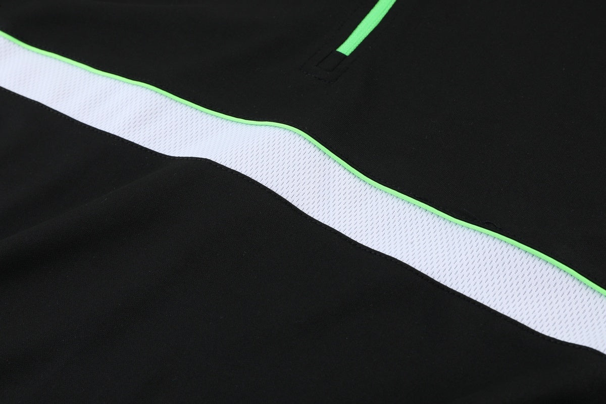 Nike Black And Green 1/4 Zip Dri-Fit Tracksuit