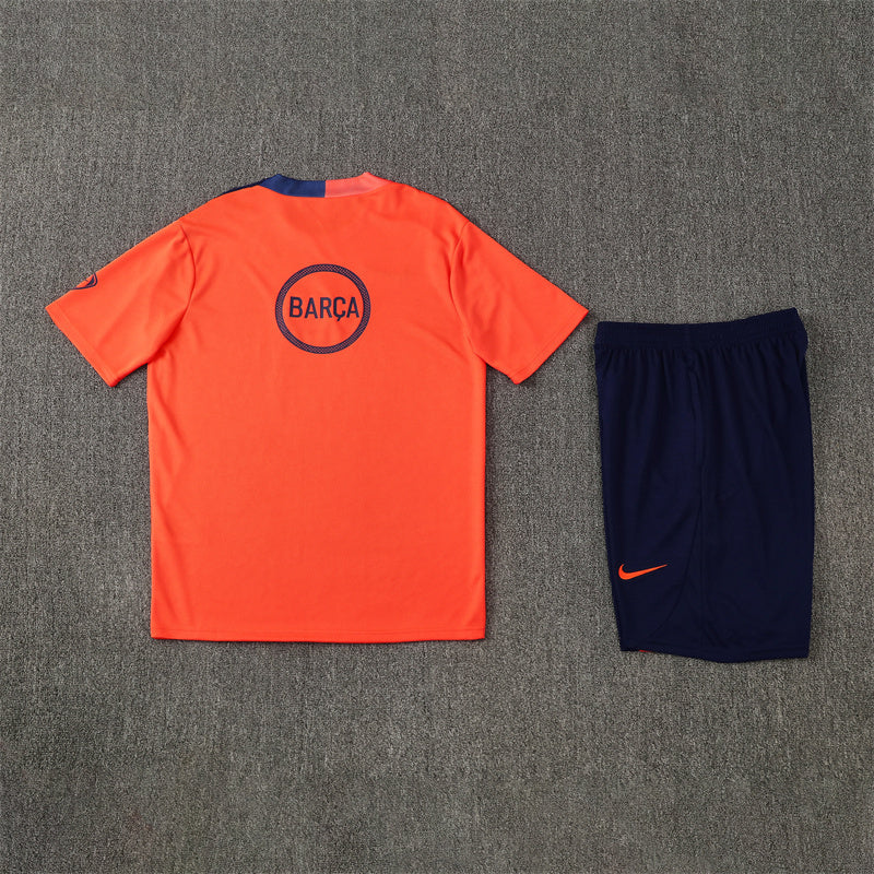 Barcelona T90 Orange Shorts Training Set