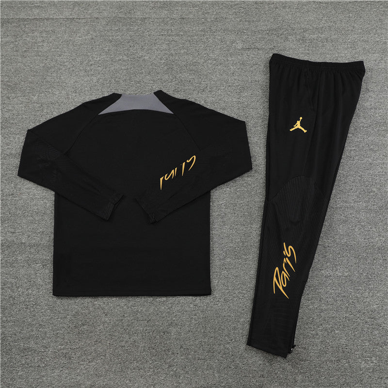 23/24 Jordan x PSG Black And Gold 1/4 Tracksuit
