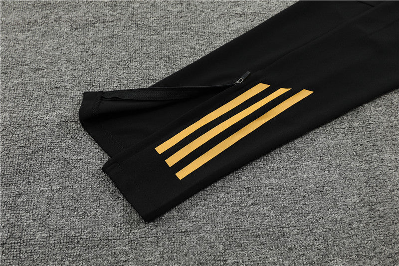 24/25 Real Madrid Black And Gold 1/4 Zip Tracksuit