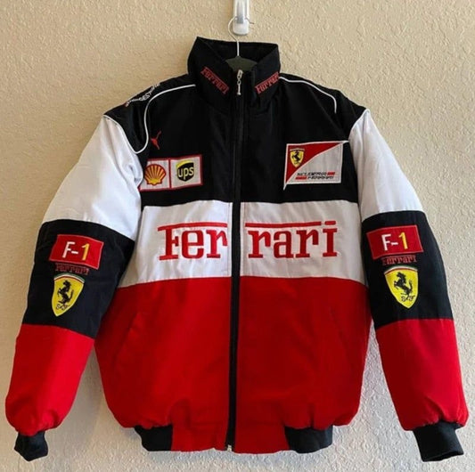 Ferrari Vintage F1 Racing Jacket (Red, White, Black)