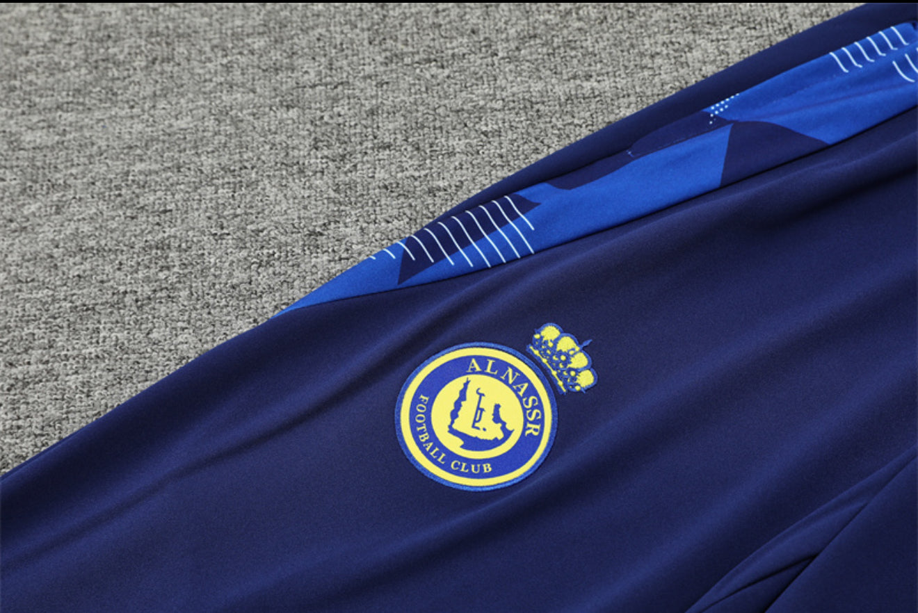 24/25 Al Nassr Blue 1/4 Zip Training Tracksuit