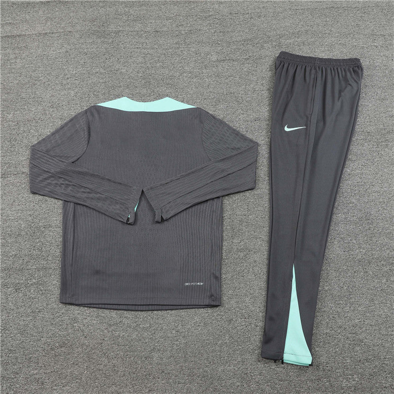 24/25 PSG Grey And Mint 1/4 Zip Tracksuit