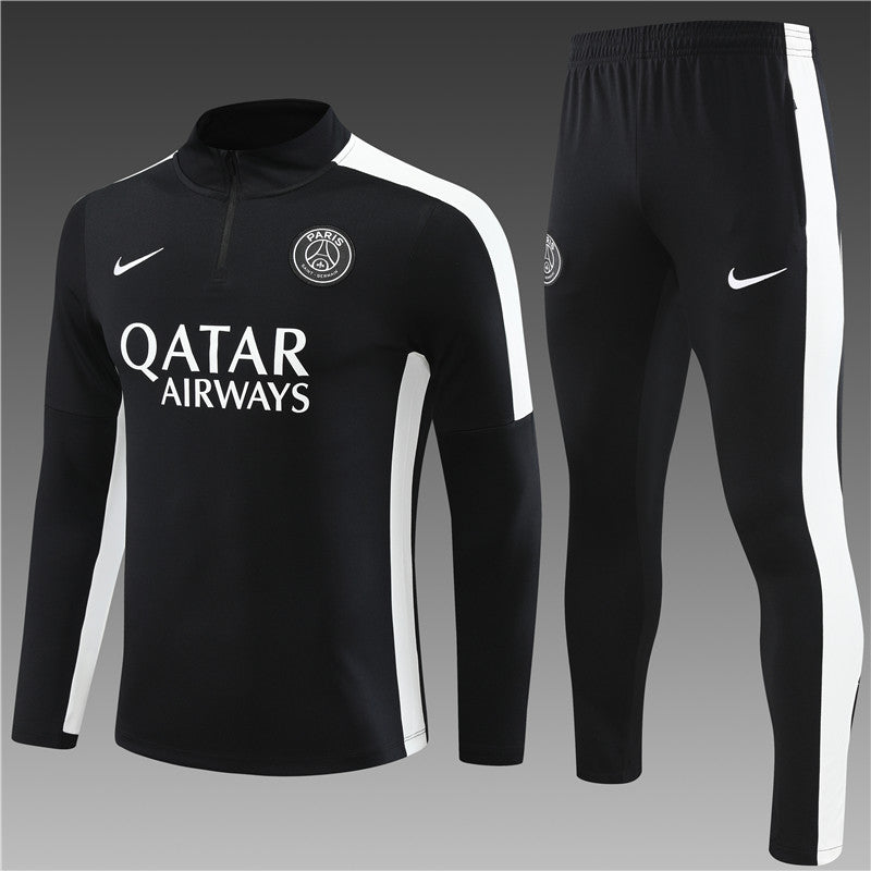 23/24 PSG Black 1/4 Zip Tracksuit