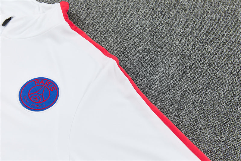26/27 PSG White, Black And Red 1/4 Zip Tracksuit