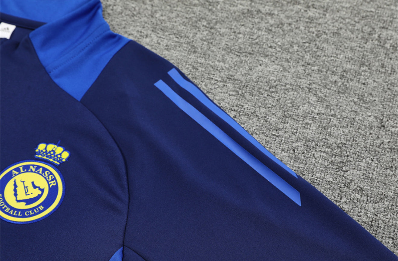 24/25 Al Nassr Blue 1/4 Zip Training Tracksuit