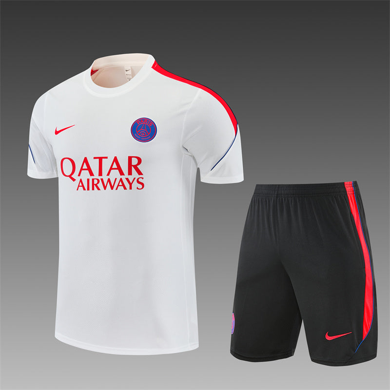 26/27 PSG White/Black/Red Shorts Training Set