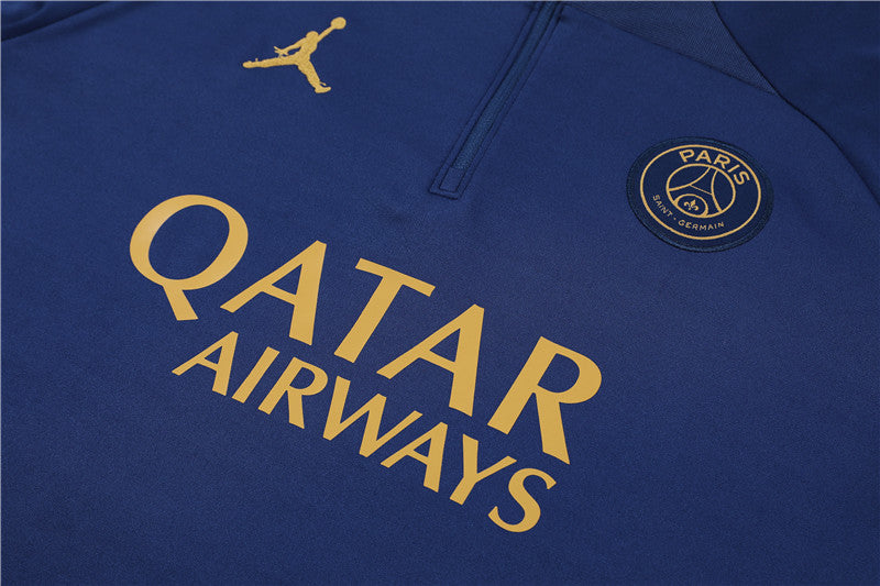 23/24 Jordan x PSG Dark Blue 1/4 Zip Tracksuit