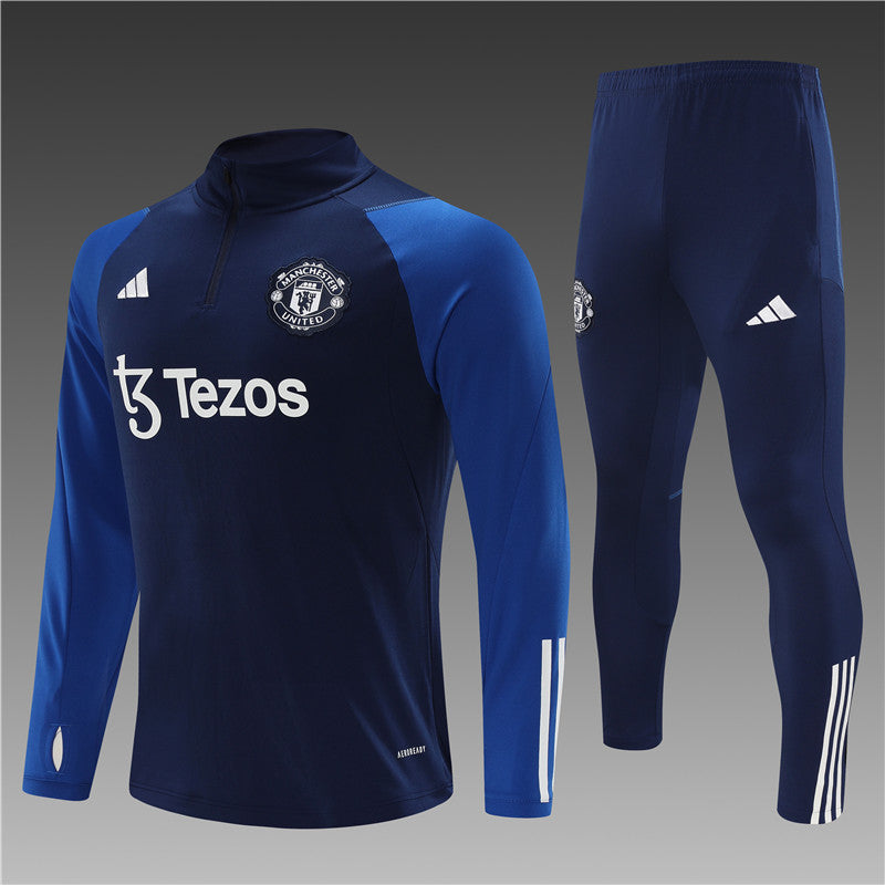 23/24 Manchester United Dark Blue 1/4 Zip Tracksuit