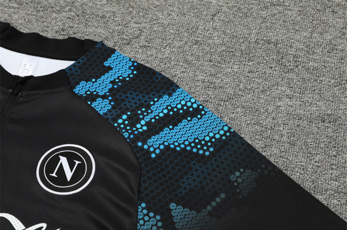 24/25 SSC Napoli Black And Blue 1/4 Zip Tracksuit