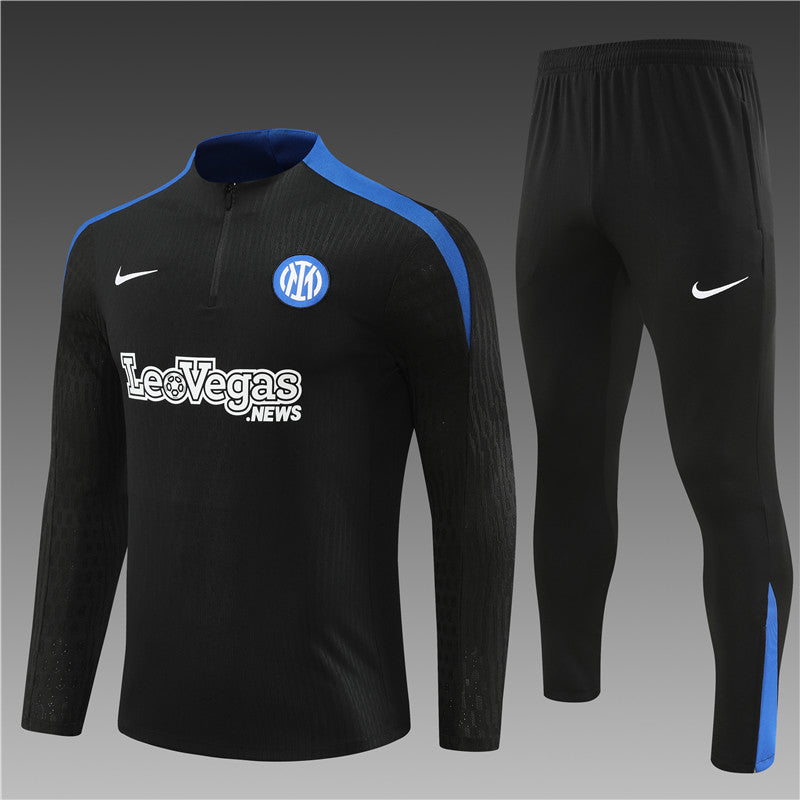 24/25 Inter Milan Black And Blue 1/4 Zip Tracksuit