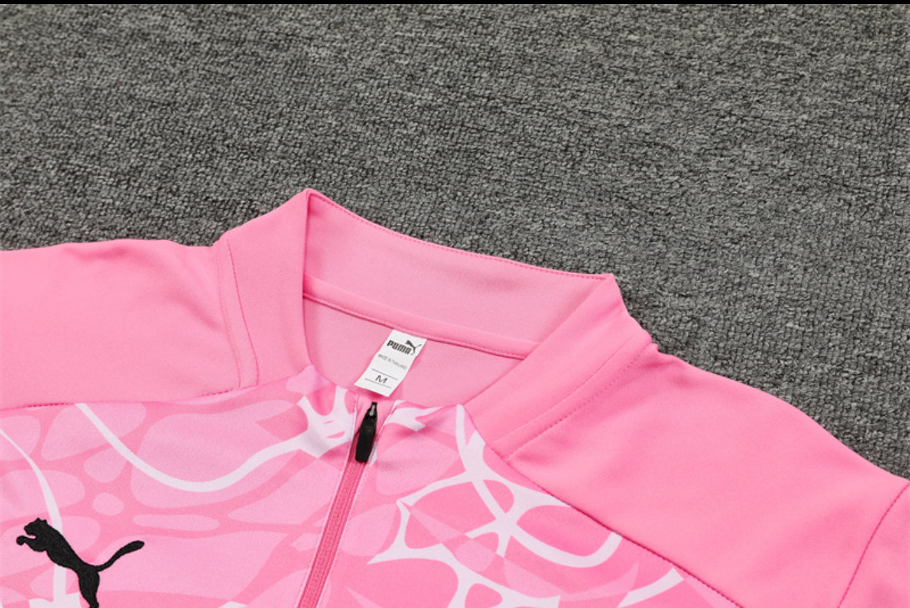 24/25 Manchester City Pink 1/4 Zip Tracksuit