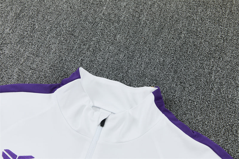 Barcelona x Kobe Bryant White, Purple And Black 1/4 Zip Tracksuit