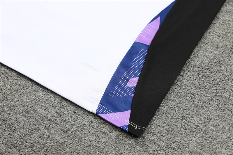 2025 Germany White And Black 1/4 Zip Tracksuit