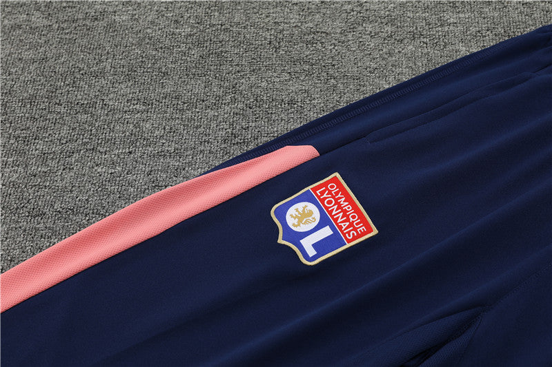 23/24 Olympic Lyon Blue And Pink 1/4 Zip Tracksuit