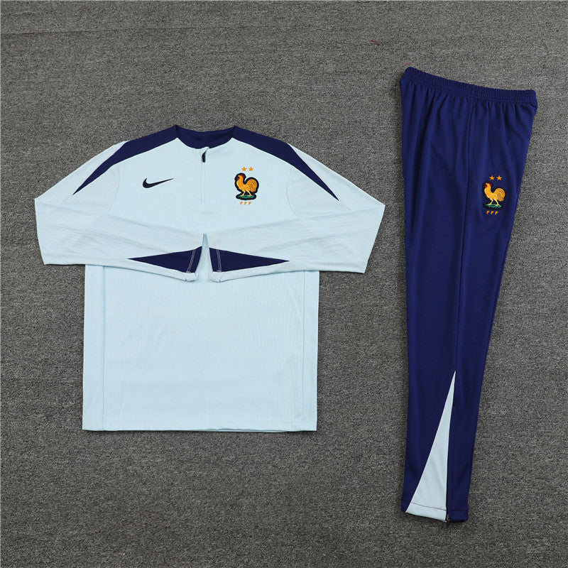 2025 France Light Blue 1/4 Zip Tracksuit