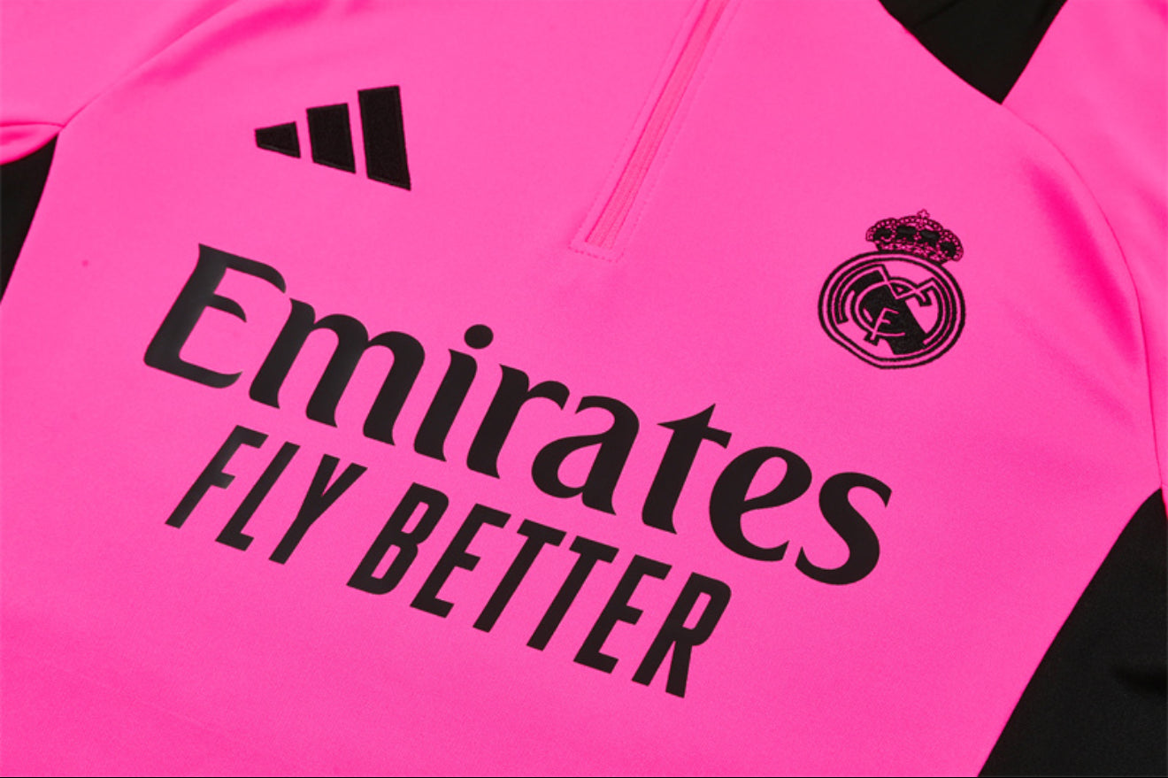 24/25 Real Madrid Pink 1/4 Zip Tracksuit
