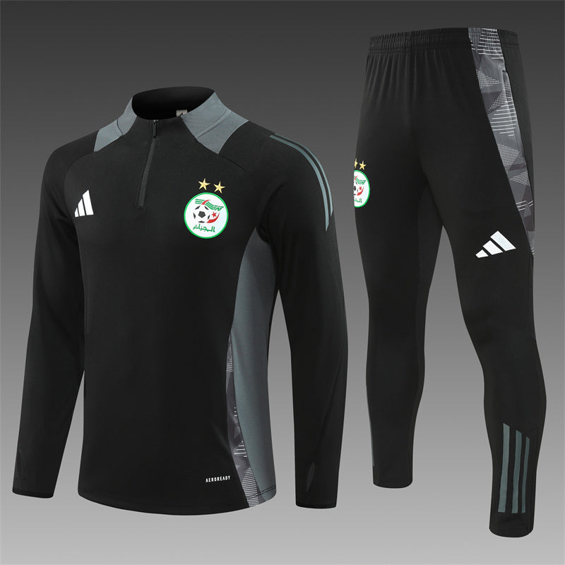 2025 Algeria Black 1/4 Zip Tracksuit
