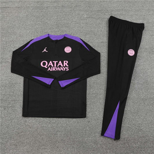 24/25 Jordan x PSG Black And Purple 1/4 Zip Tracksuit