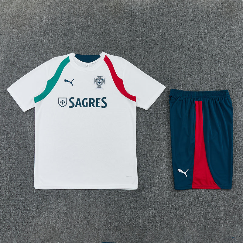 Portugal White/Green Shorts Training Set