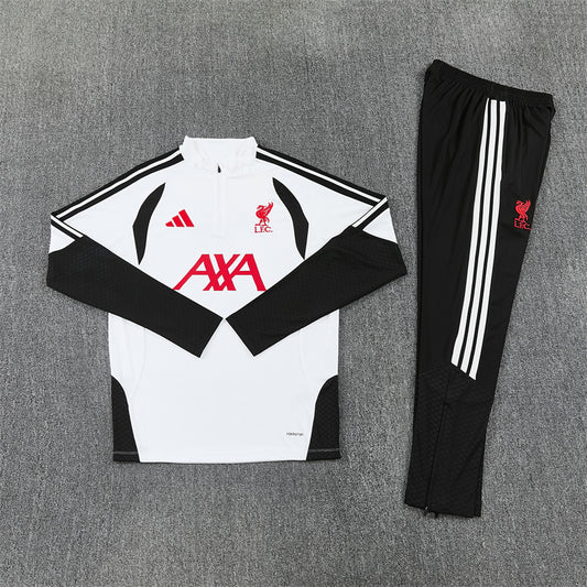 26/27 Liverpool FC White And Black 1/4 Zip Tracksuit