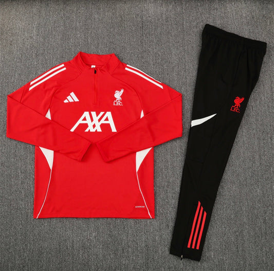 25/26 Liverpool FC Red/Black 1/4 Zip Tracksuit