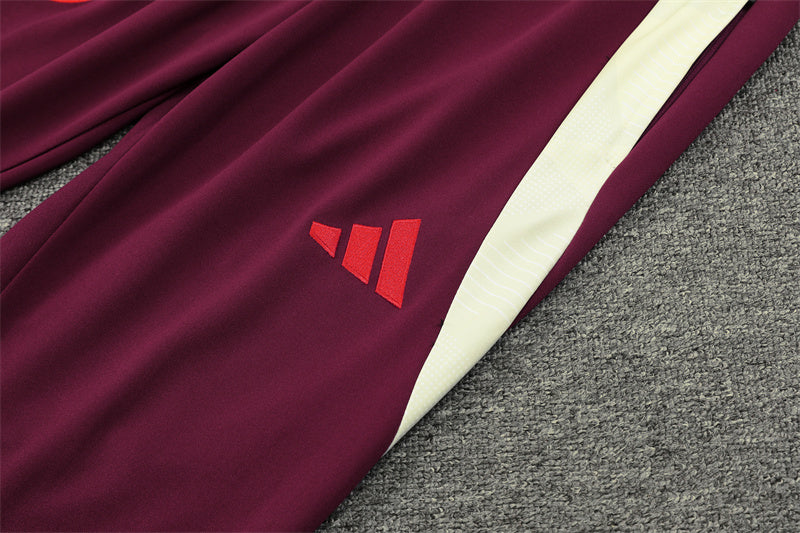 24/25 FC Bayern Munich Red And Cream 1/4 Zip Tracksuit