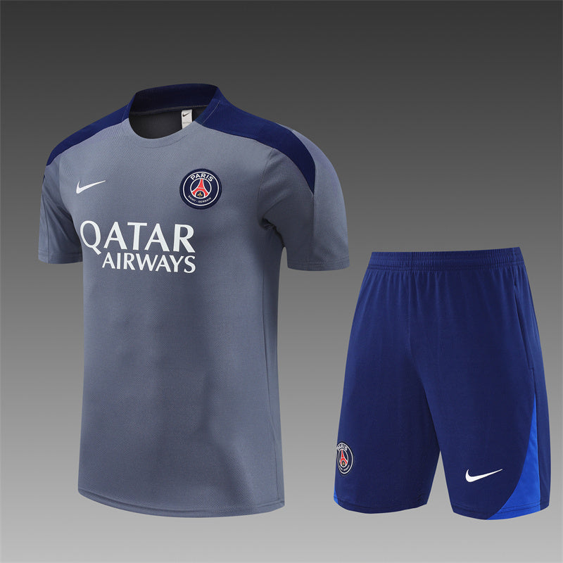 25/26 PSG Grey/Blue Shorts Training Set