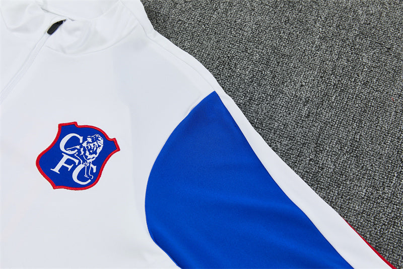 26/27 Chelsea FC White and Blue 1/4 Zip Tracksuit