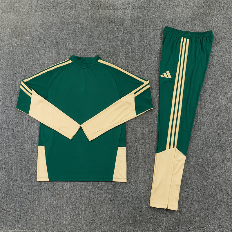 Real Madrid Green And Gold 1/4 Zip Tracksuit