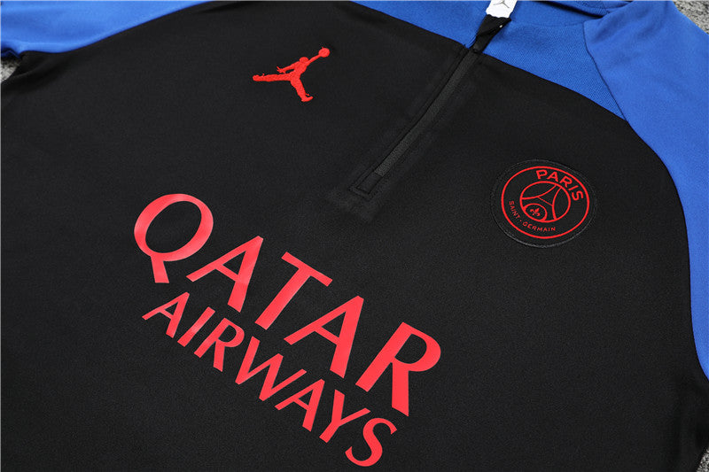 22/23 Jordan x PSG Black And Blue 1/4 Zip Tracksuit