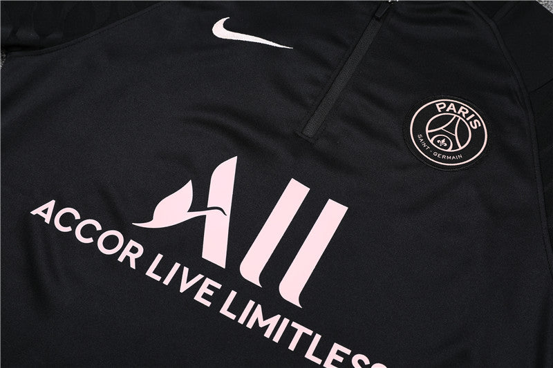 21/22 PSG Black and Pink 1/4 Zip Tracksuit