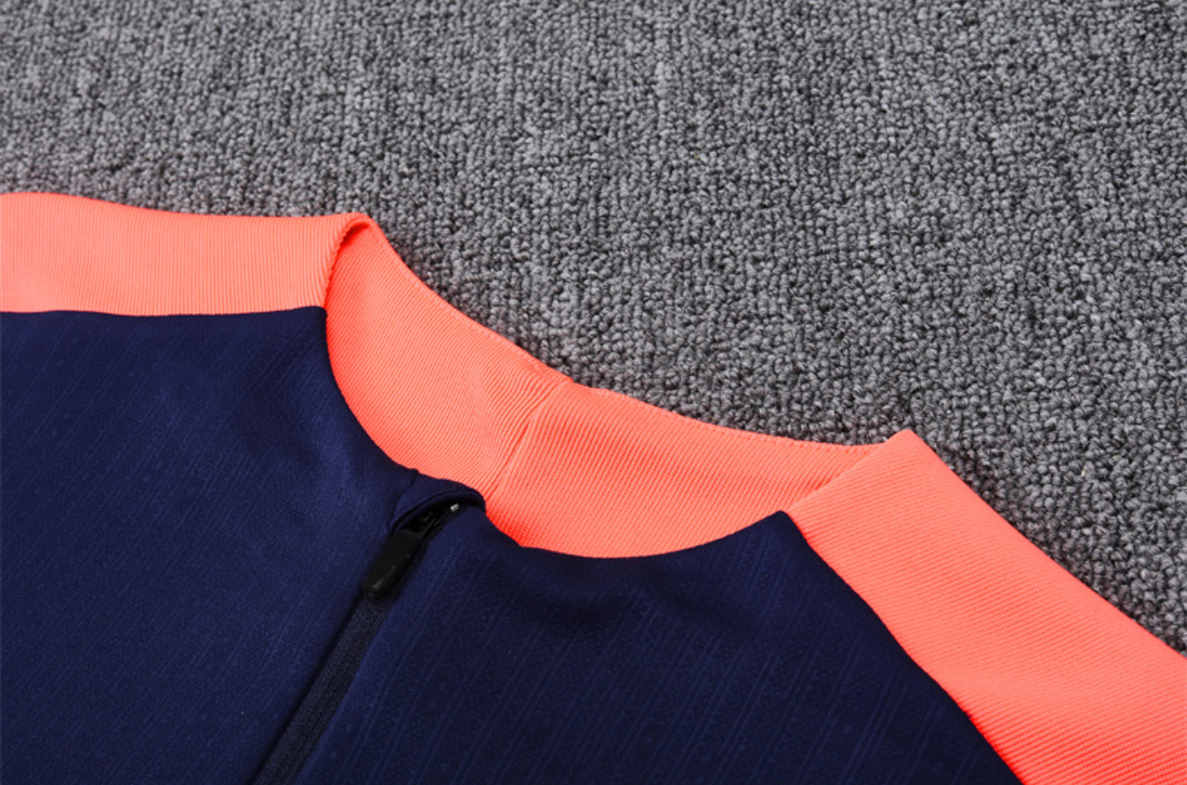 24/25 FC Barcelona Navy And Orange 1/4 Zip Tracksuit