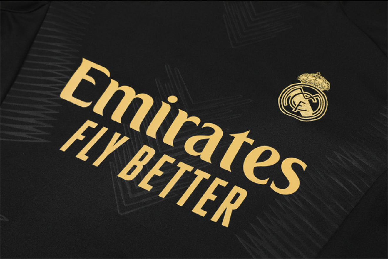 24/25 Real Madrid Black And Gold Tracksuit