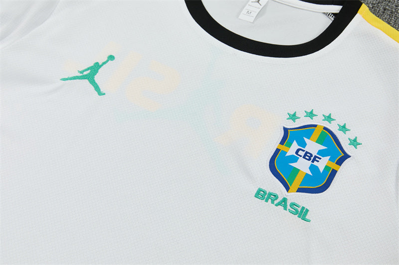 Brazil x Jordan White/Yellow/Black Shorts Training Set