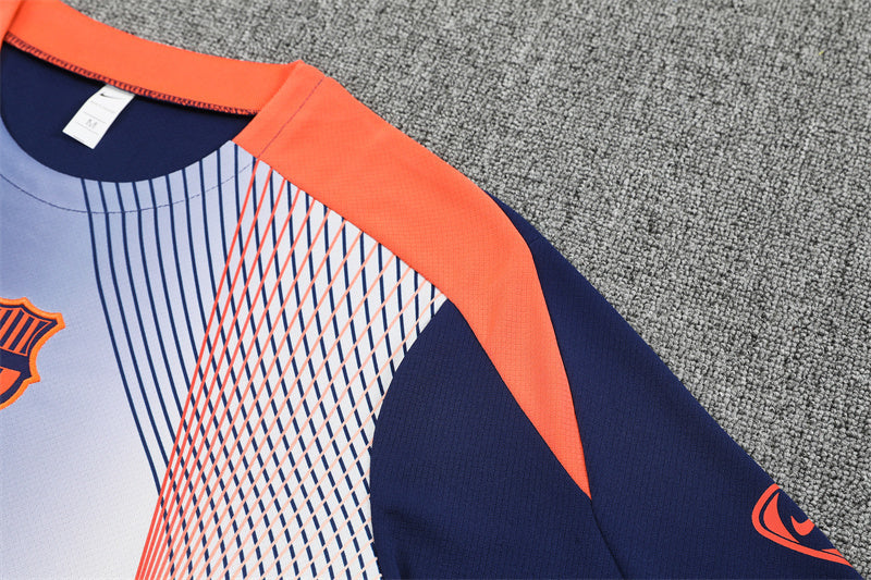 Barcelona T90  Blue/White/Orange Shorts Training Set