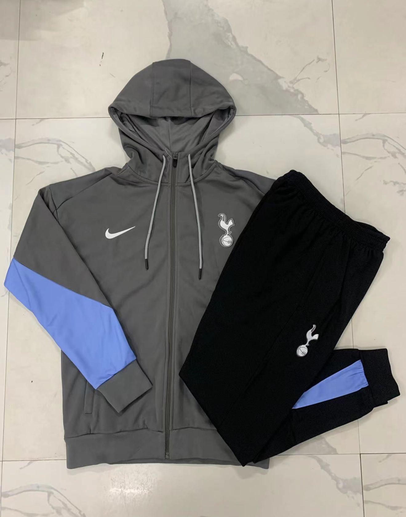 24/25 Tottenham Hotspur Grey And Blue Hooded Tracksuit