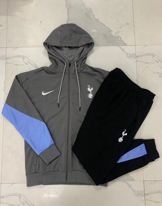 24/25 Tottenham Hotspur Grey And Blue Hooded Tracksuit