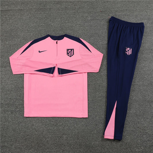 24/25 Atletico Madrid Pink And Blue 1/4 Zip Tracksuit