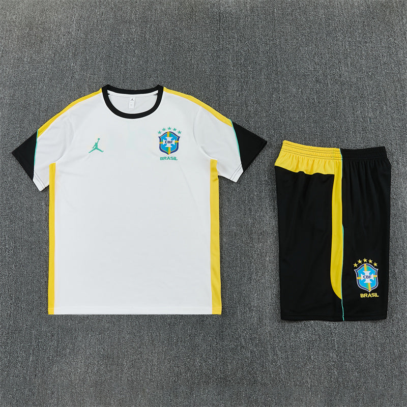 Brazil x Jordan White/Yellow/Black Shorts Training Set
