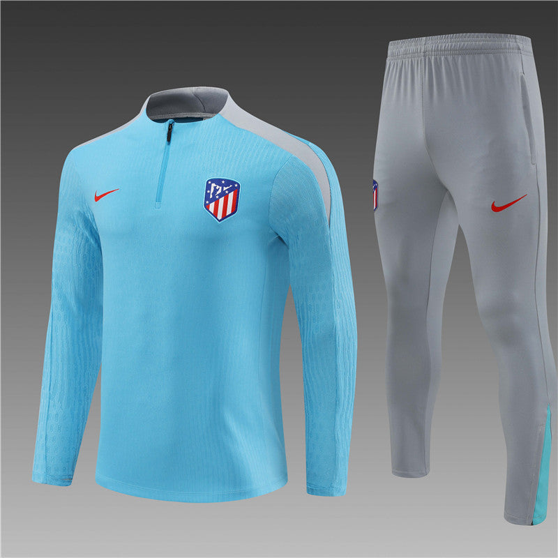 24/25 Atletico Madrid Light Blue And Grey 1/4 Zip Tracksuit