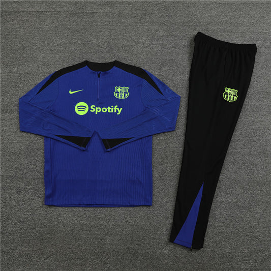 24/25 FC Barcelona Blue And Black 1/4 Zip Tracksuit