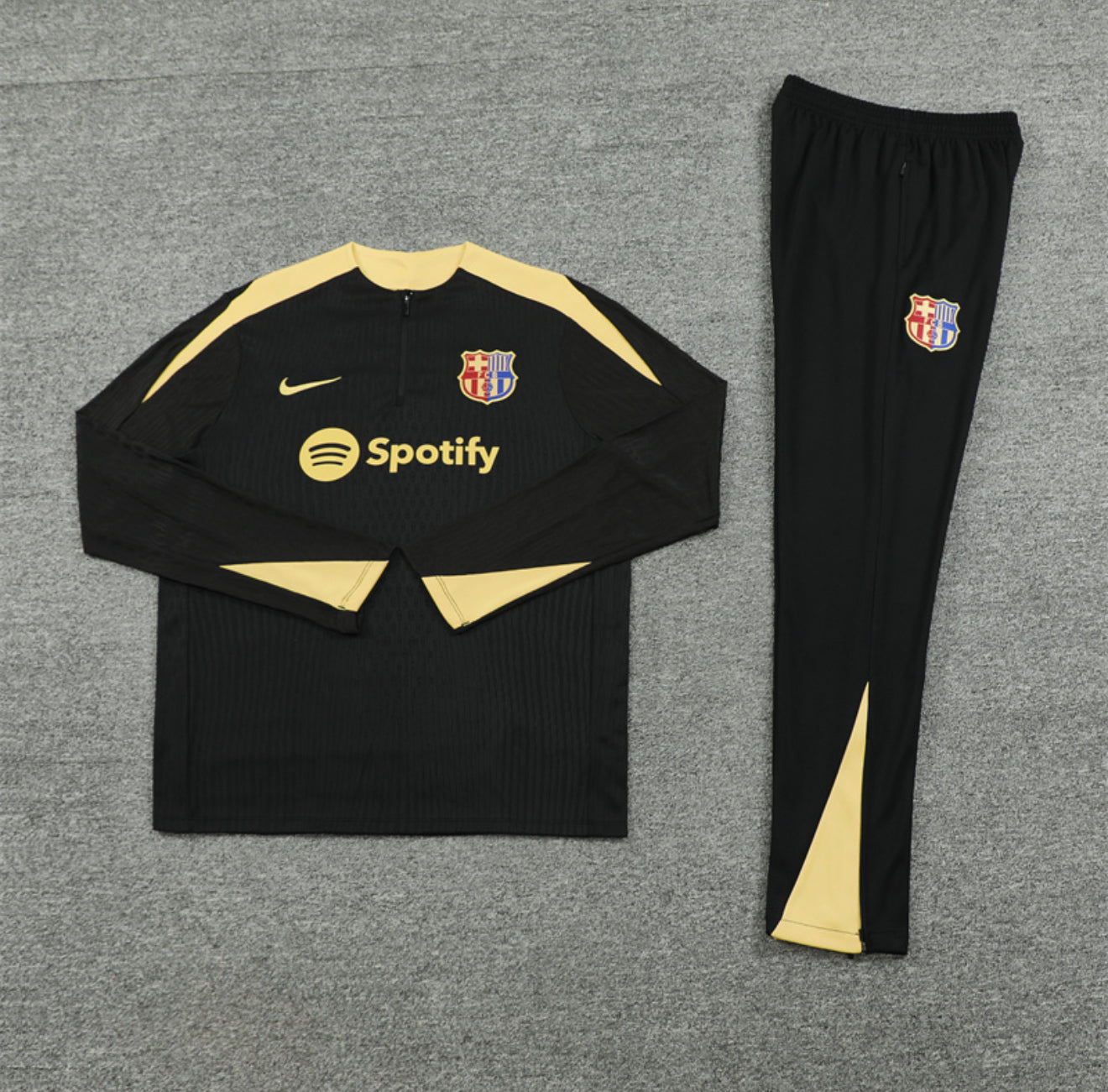 24/25 FC Barcelona Black And Gold 1/4 Zip Tracksuit