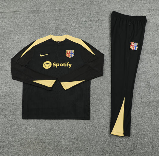 24/25 FC Barcelona Black And Gold 1/4 Zip Tracksuit