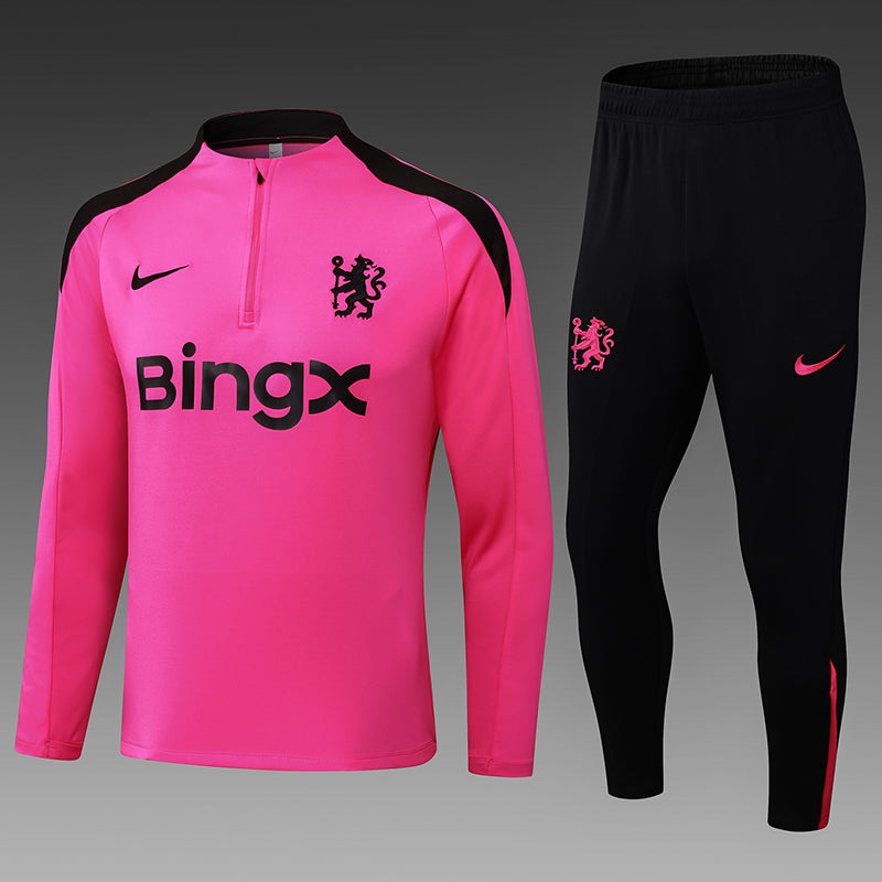 24/25 Chelsea FC Pink And Black 1/4 Zip Tracksuit