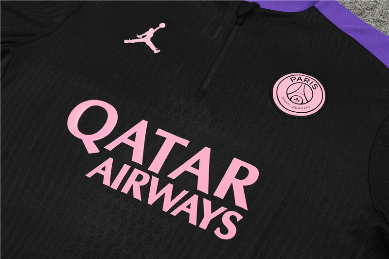24/25 Jordan x PSG Black And Purple 1/4 Zip Tracksuit