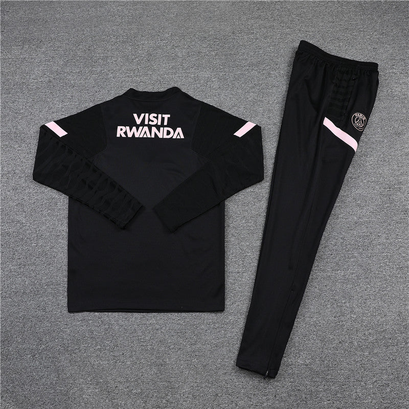 21/22 PSG Black and Pink 1/4 Zip Tracksuit