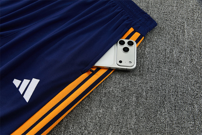 26/27 Real Madrid Navy And Orange 1/4 Zip Tracksuit