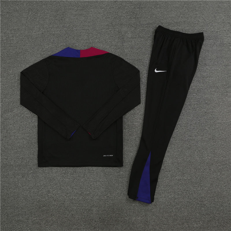 24/25 FC Barcelona Black, Blue And Red 1/4 Zip Tracksuit