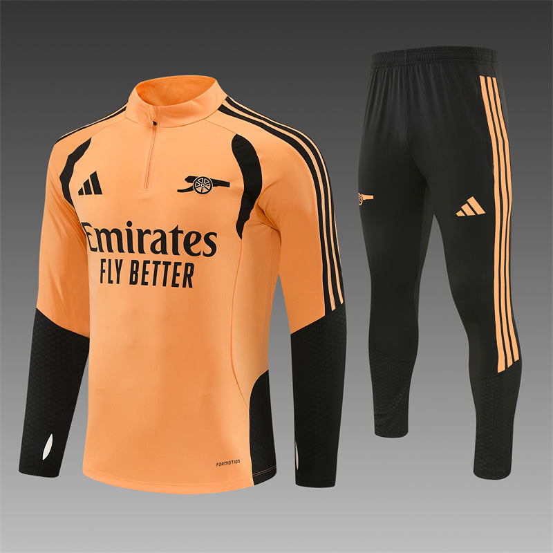 26/27 Arsenal FC Orange And Black 1/4 Zip Tracksuit
